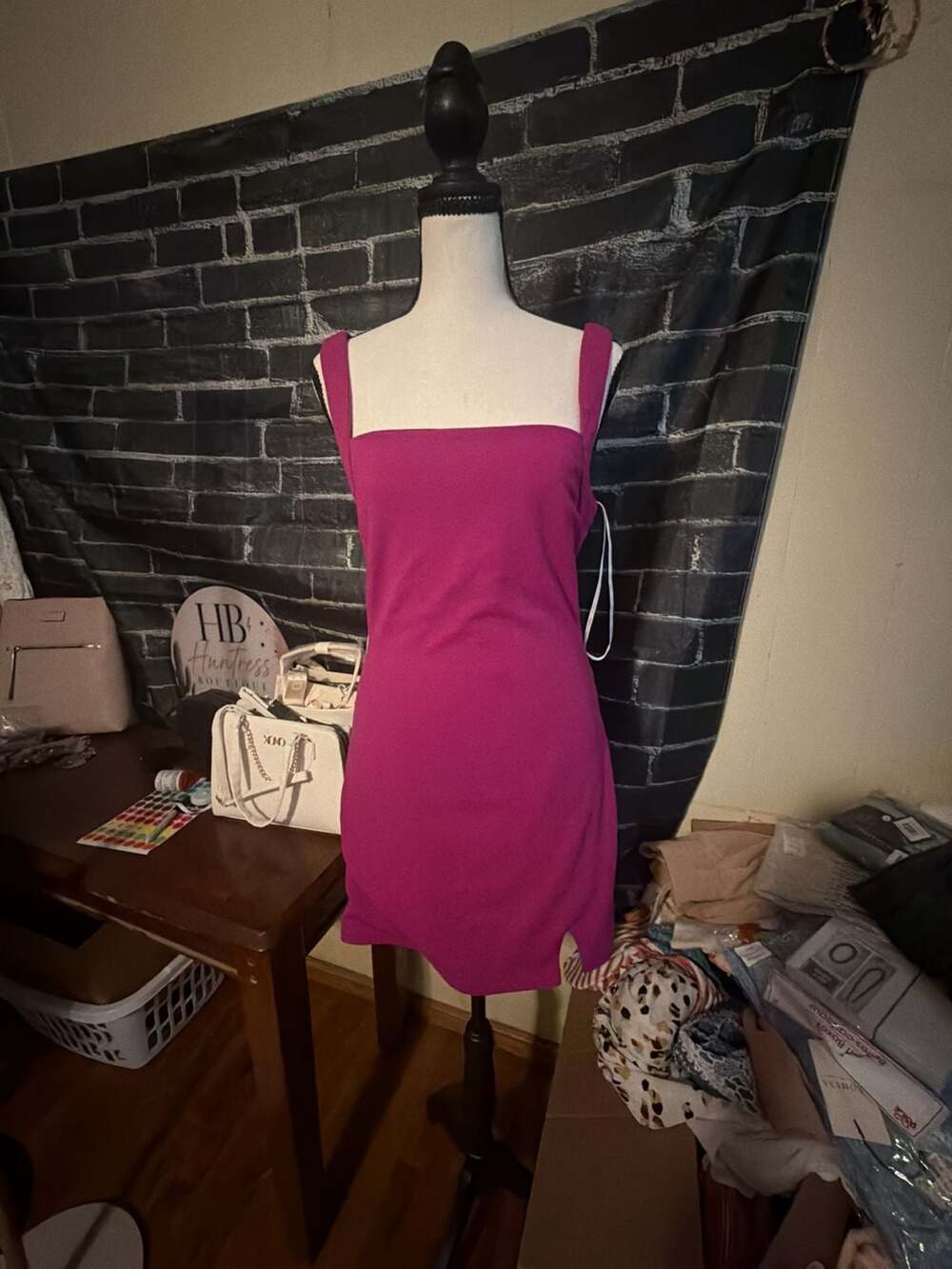 Lulus Instant Sultriness Magenta Sleeveless Strappy Back Mini Dress Size M